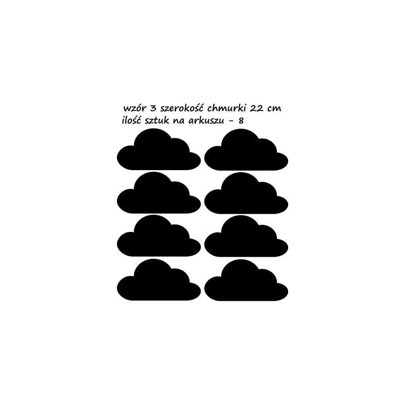 naklejki CHMURKI CHMURY 22cm - zestaw 8szt - na ścianę