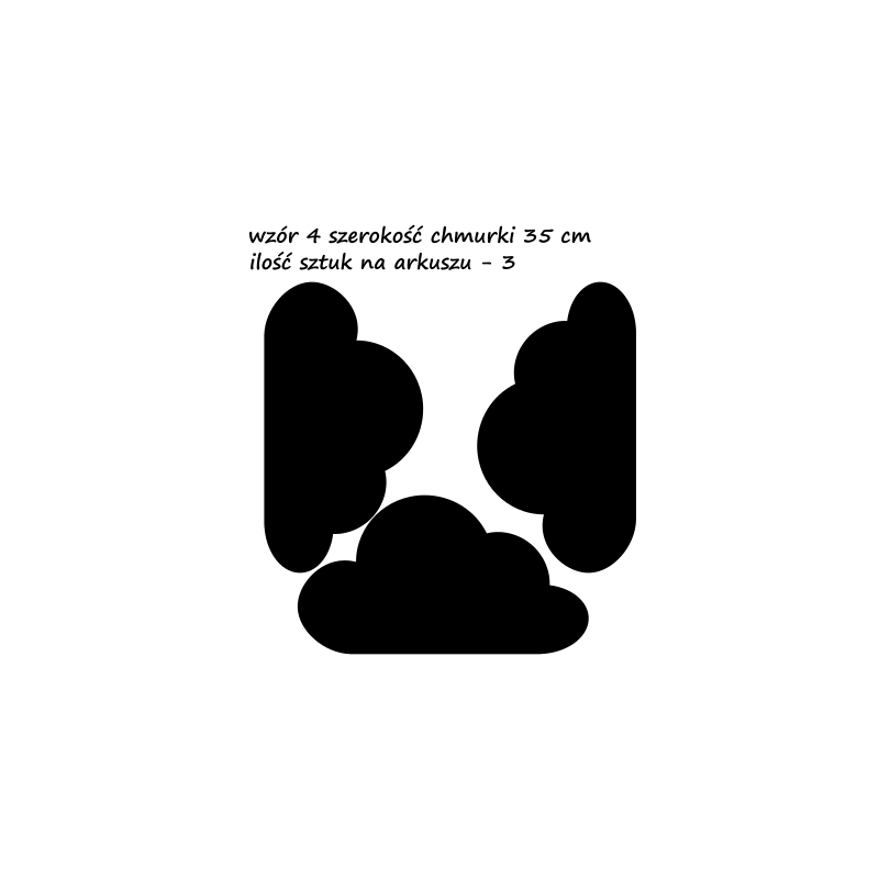 naklejki CHMURKI CHMURY 35cm - zestaw 3szt - na ścianę