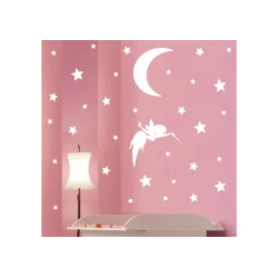 NAKLEJKI - WRÓŻKA, KSIĘŻYC i 92 szt GWIAZDEK