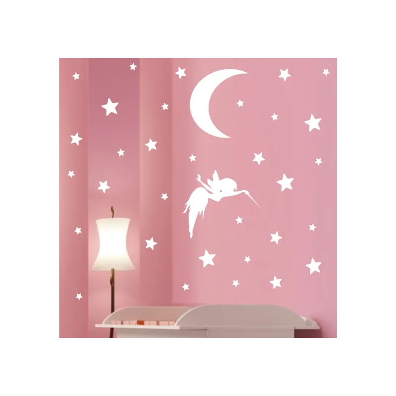 NAKLEJKI - WRÓŻKA, KSIĘŻYC i 92 szt GWIAZDEK