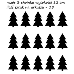 naklejki CHOINKI DRZEWKA 8 cm - 40 szt - wzory skandynawskie