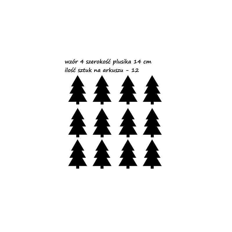 naklejki dekoracyjne na meble CHOINKI 14 cm - 14 szt - wzory skandynawskie