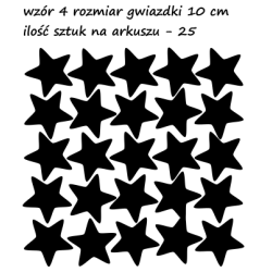 naklejki GWIAZDKI 10 cm - 25 szt - na meble, ściany, okna