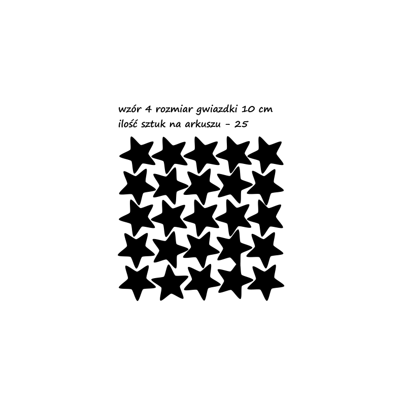 naklejki GWIAZDKI 10 cm - 25 szt - na meble, ściany, okna