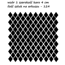naklejki KARO ROMBY 4 cm - 124 szt - wzory skandynawskie