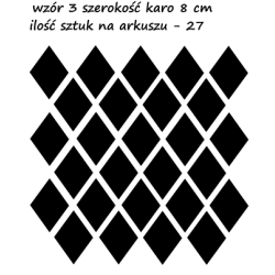 naklejki dekoracyjne KARO ROMBY 8 cm - 27 szt - wzory skandynawskie