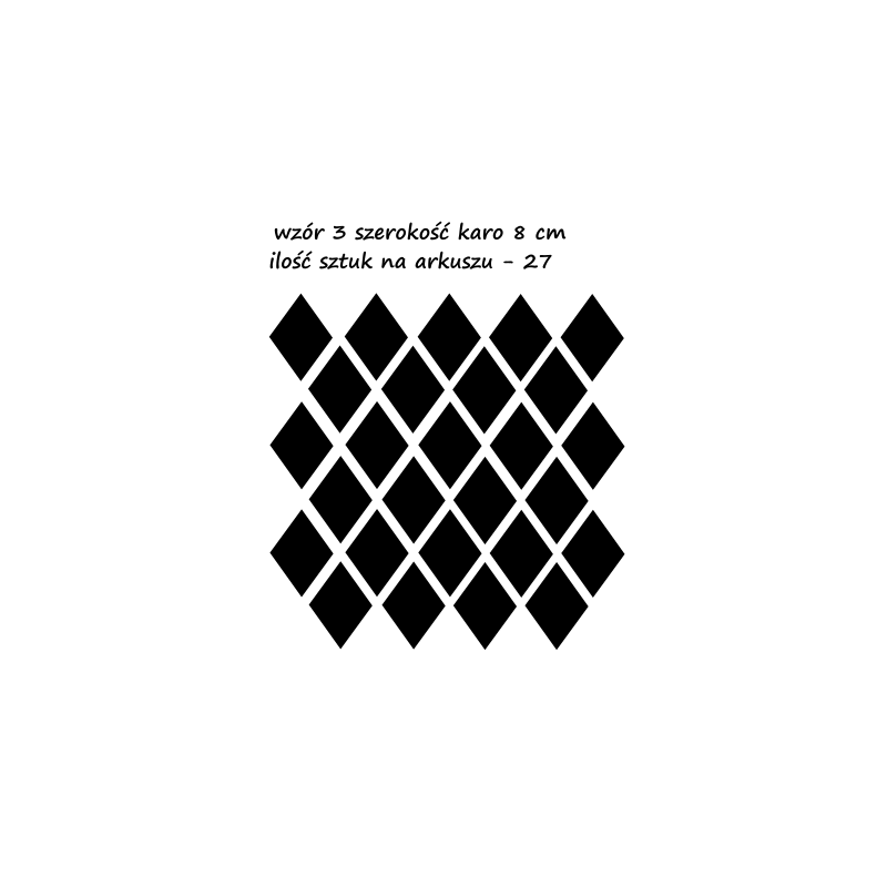 naklejki dekoracyjne KARO ROMBY 8 cm - 27 szt - wzory skandynawskie