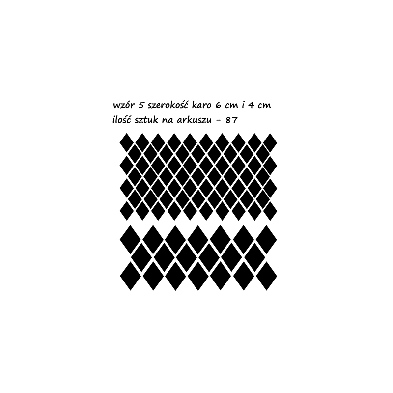 naklejki dekoracyjne KARO ROMBY 4 i 6 cm - 87 szt