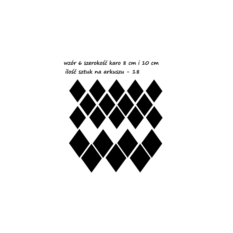 naklejki dekoracyjne KARO ROMBY 8 i 10 cm - 21 szt