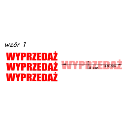 naklejki napis WYPRZEDAŻ wzór nr 1
