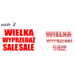 naklejki napis WIELKA WYPRZEDAŻ SALE wzór nr2