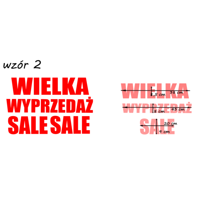 naklejki napis WIELKA WYPRZEDAŻ SALE wzór nr2
