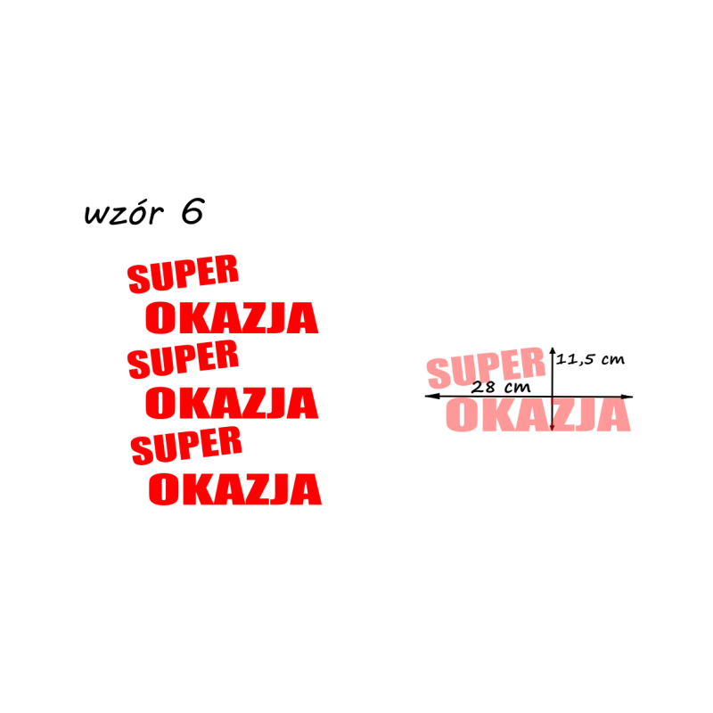 naklejki napis SUPER OKAZJA wzór nr6