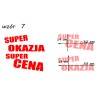 naklejki napis SUPER OKAZJA i SUPER CENA wzór nr7