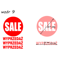 naklejki napis SALE, WYPRZEDAŻ wzór nr9
