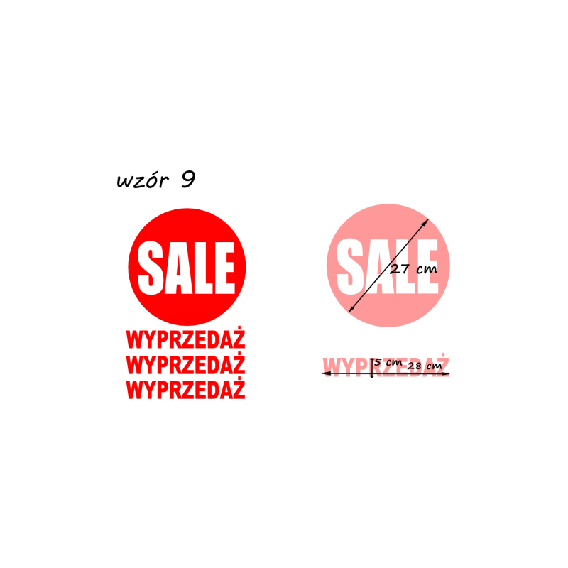naklejki napis SALE, WYPRZEDAŻ wzór nr9