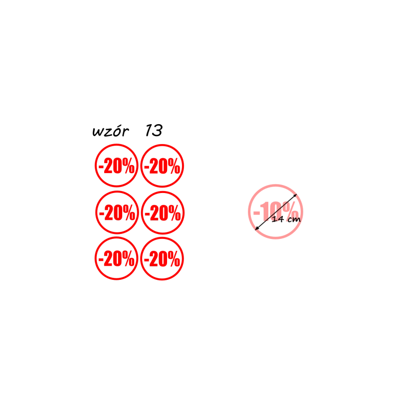 naklejki PROCENT -20% wzór nr 13