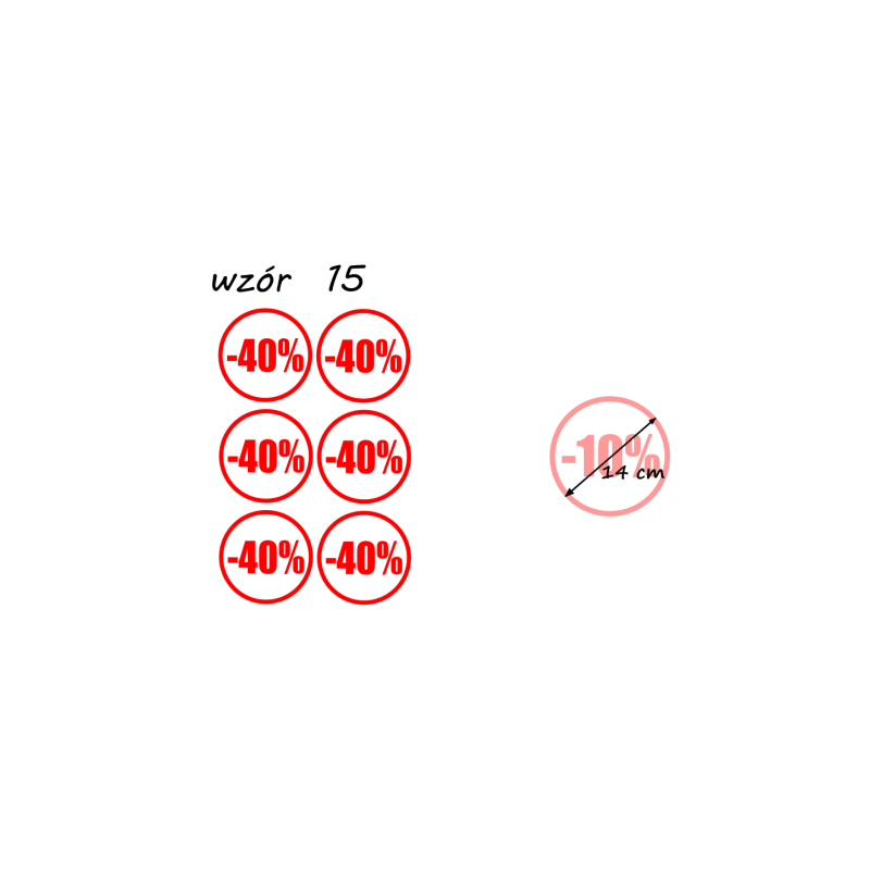 naklejki PROCENT -40% wzór nr 14