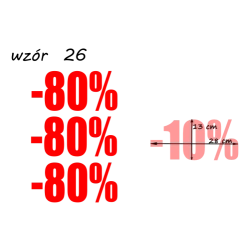 naklejki PROCENT -80% wzór nr 26