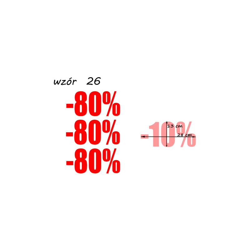 naklejki PROCENT -80% wzór nr 26