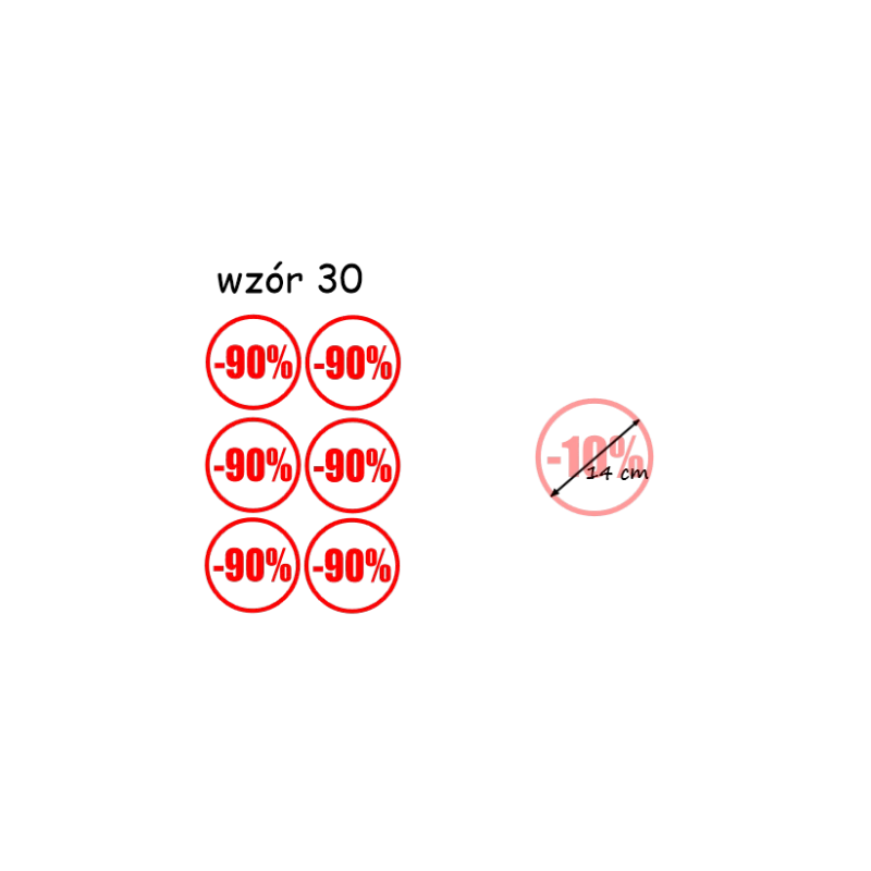 naklejki PROCENT -90% wzór nr 30
