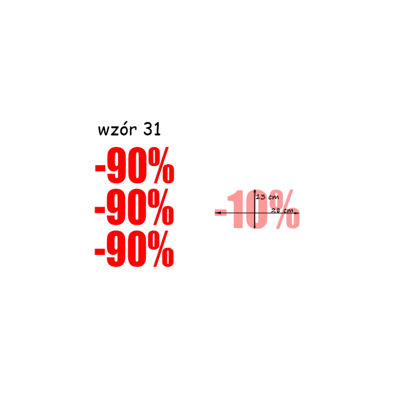 naklejki PROCENT -90% wzór nr 31