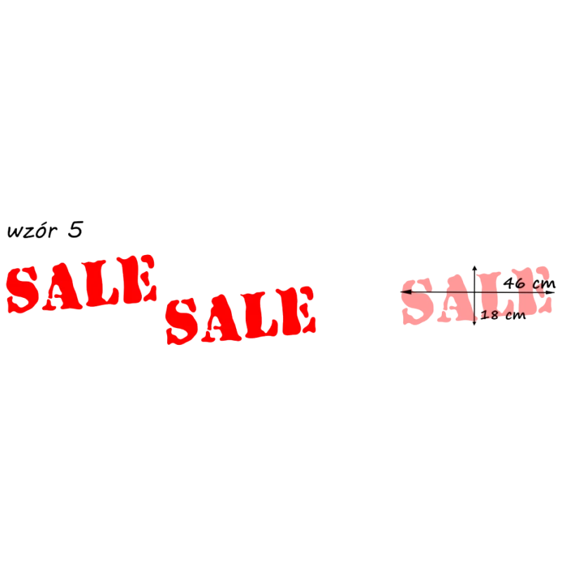 naklejki napis SALE wzór nr 5 XL