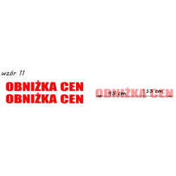naklejki napis OBNIŻKA CEN wzór nr 11 XL