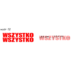 naklejki napis WSZYSTKO wzór nr 12 XL