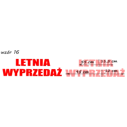 naklejki napis LETNIA WYPRZEDAŻ wzór nr 16 XL