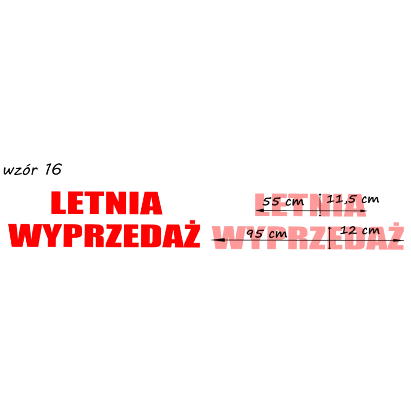 naklejki napis LETNIA WYPRZEDAŻ wzór nr 16 XL