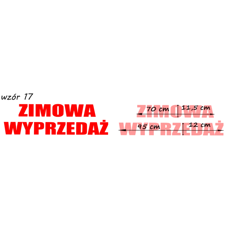 naklejki napis ZIMOWA WYPRZEDAŻ wzór nr 17 XL