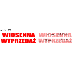 naklejki napis WIOSENNA WYPRZEDAŻ wzór nr 18 XL