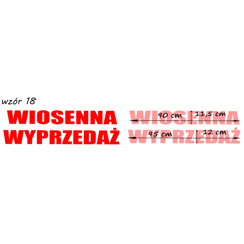 naklejki napis WIOSENNA WYPRZEDAŻ wzór nr 18 XL