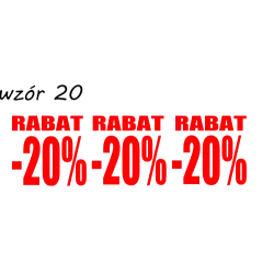 naklejki napis RABAT -20% wzór nr 20 XL