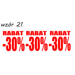 naklejki napis RABAT -30% wzór nr 21 XL