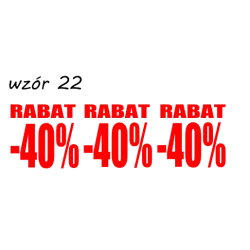 naklejki napis RABAT -40% wzór nr 22 XL