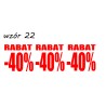 naklejki napis RABAT -40% wzór nr 22 XL