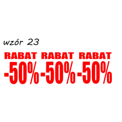 naklejki napis RABAT -50% wzór nr 23 XL