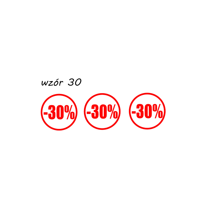 naklejki napis PROCENT -30% wzór nr 30 XL