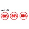 naklejki napis PROCENT -50% wzór nr 32 XL
