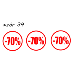 naklejki napis PROCENT -70% wzór nr 34 XL