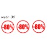 naklejki napis PROCENT -80% wzór nr 35 XL