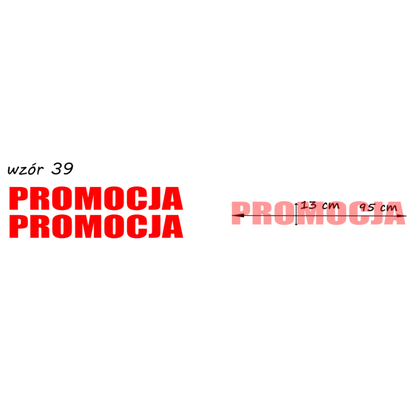 naklejki napis PROMOCJA wzór nr 39 XL