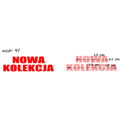 naklejki napis NOWA KOLEKCJA wzór nr 41 XL