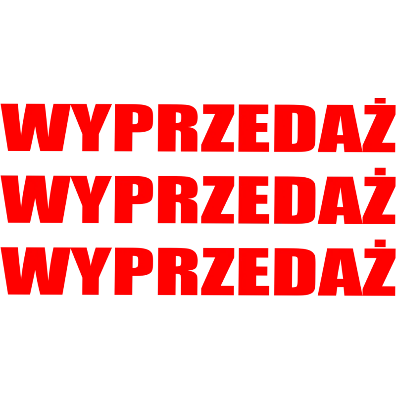 naklejki napis WYPRZEDAŻ wzór nr 1 XXL