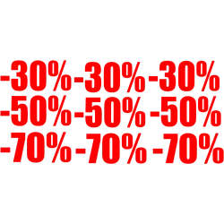 naklejki napis -30%, -50%, -70% wzór nr 4 XXL