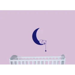 naklejka na ściany, meble MIŚ MISIO KSIĘŻYC 45x37cm