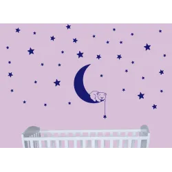 naklejka na ściany, meble MIŚ MISIO KSIĘŻYC GWIAZDY