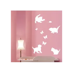 naklejki KOTKI + MOTYLE + MYSZKA zestaw 9 szt